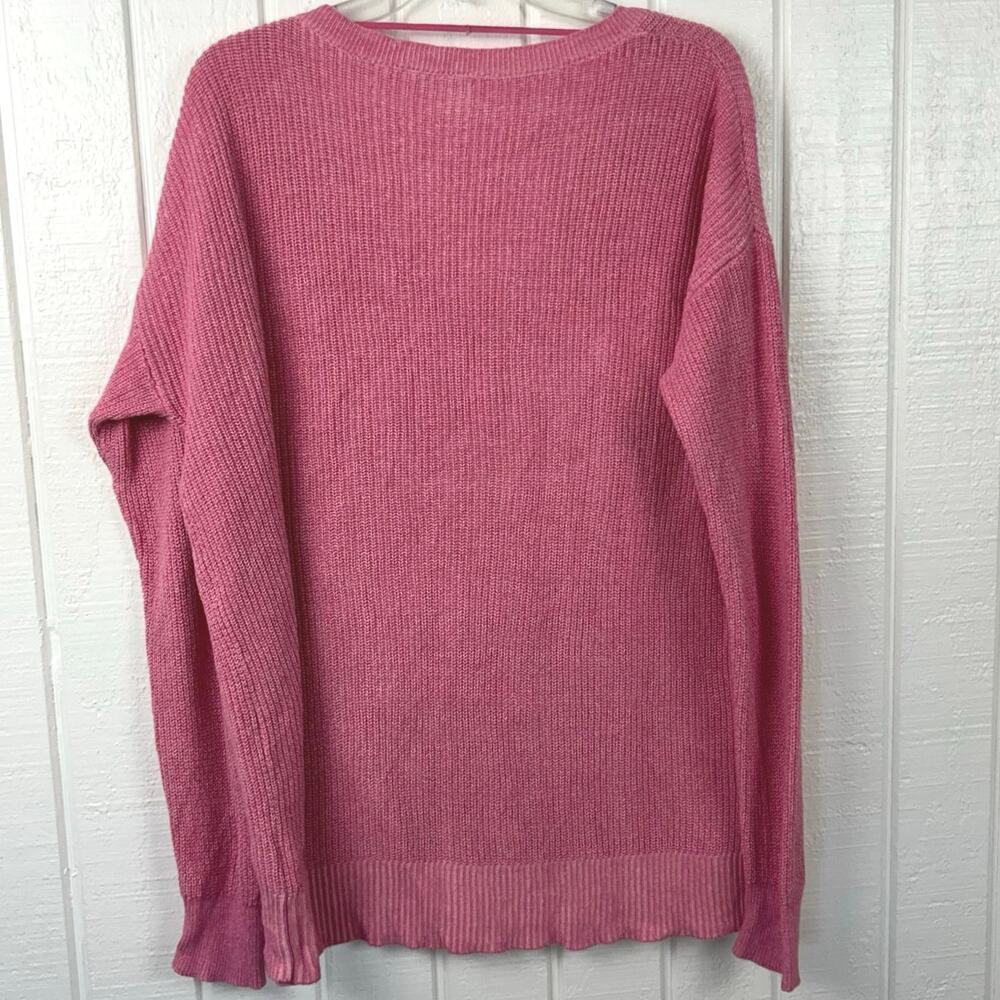 Gap Pink V Neck Knit Sweater Women Medium Preppy Classic Soft Casual - Picture 4 of 6